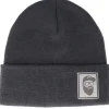 Clearance Bearded Man Cap Man Patch Graphite Grey Beanie -