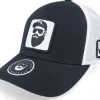 Trucker-Bearded Man Cap Man Woven Patch /White Trucker - Black