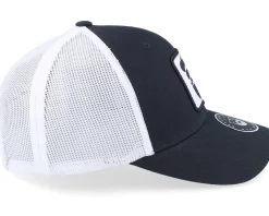 Trucker-Bearded Man Cap Man Woven Patch /White Trucker - Black
