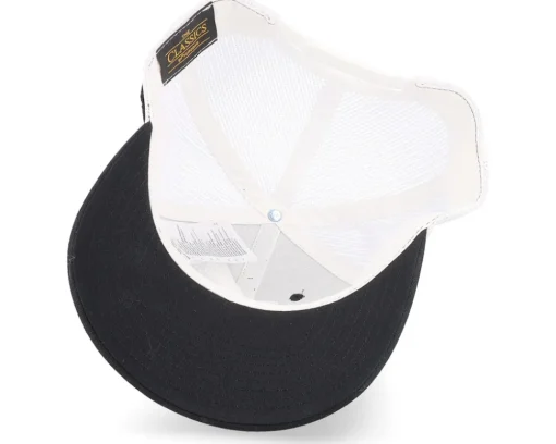 Trucker-Bearded Man Cap Man Woven Patch /White Trucker - Black