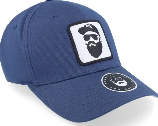 Sale Bearded Man Cap Man Woven Patch Navy Flexfit -