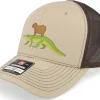 Trucker-Iconic Capybara Crocodile 112 Split Khaki/Coffee Trucker -