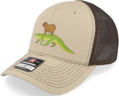 Trucker-Iconic Capybara Crocodile 112 Split Khaki/Coffee Trucker -
