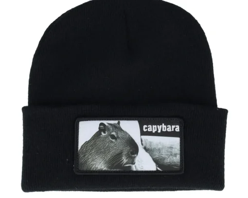 Cuff Beanies-Iconic Capybara Sofa Beanie French Navy Cuff - Blue