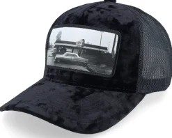 Trucker | Velvet Caps-Calza Pennello Car & Drive-through Velvet A-Frame Trucker - Black