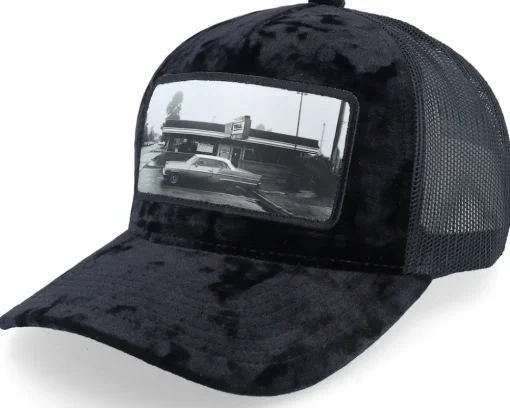 Trucker | Velvet Caps-Calza Pennello Car & Drive-through Velvet A-Frame Trucker - Black
