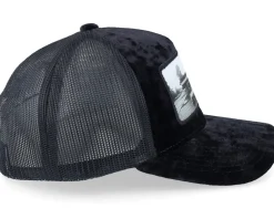 Trucker | Velvet Caps-Calza Pennello Car & Drive-through Velvet A-Frame Trucker - Black