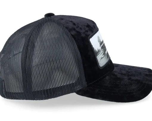 Trucker | Velvet Caps-Calza Pennello Car & Drive-through Velvet A-Frame Trucker - Black