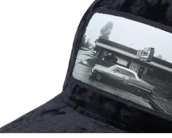 Trucker | Velvet Caps-Calza Pennello Car & Drive-through Velvet A-Frame Trucker - Black