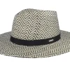 Straw Hat-Brixton Carolina Packable Black/Natural Straw Hat -