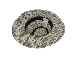 Straw Hat-Brixton Carolina Packable Black/Natural Straw Hat -