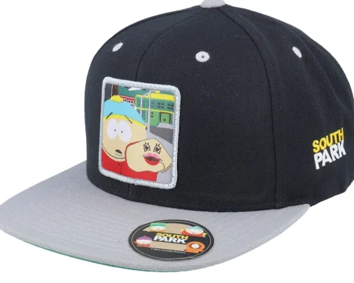 Best South Park Cartman Hand Puppet Patch /Grey Snapback - Black