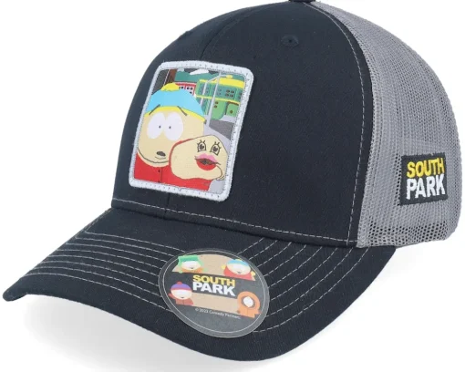 Best South Park Cartman Hand Puppet Patch /Grey Snapback - Black