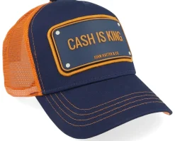 Trucker-John Hatter & Co Cash Is King Dark Blue/Orange A-Frame Trucker -