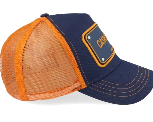Trucker-John Hatter & Co Cash Is King Dark Blue/Orange A-Frame Trucker -