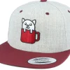 Snapback-Iconic Cat In Mug Heather Grey/Maroon Snapback -