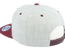 Snapback-Iconic Cat In Mug Heather Grey/Maroon Snapback -