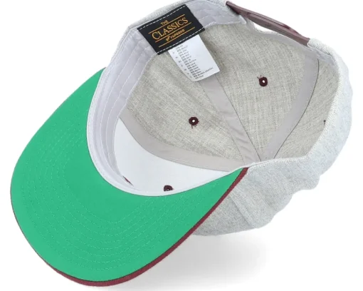 Snapback-Iconic Cat In Mug Heather Grey/Maroon Snapback -