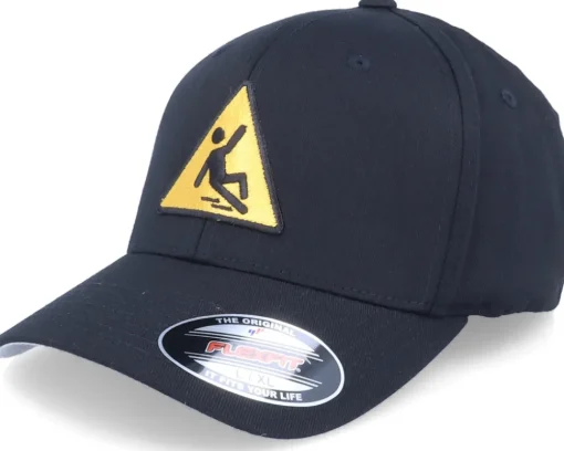 Flexfit-Iconic Caution Slippery Floor Sign Patch Black - Flexfit