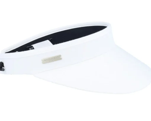 Visor-Seeberger Chambray Fabric Clip-on White Sun Visor -