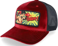 Trucker | Velvet Caps-Calza Pennello Champ Boxer Pop Art Velvet /Black A-Frame Trucker - Red