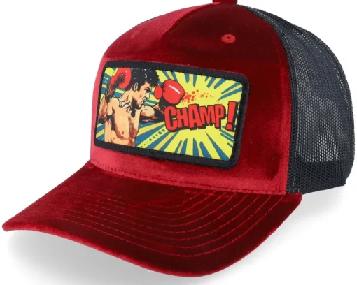 Trucker | Velvet Caps-Calza Pennello Champ Boxer Pop Art Velvet /Black A-Frame Trucker - Red