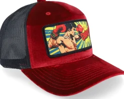 Trucker | Velvet Caps-Calza Pennello Champ Boxer Pop Art Velvet /Black A-Frame Trucker - Red