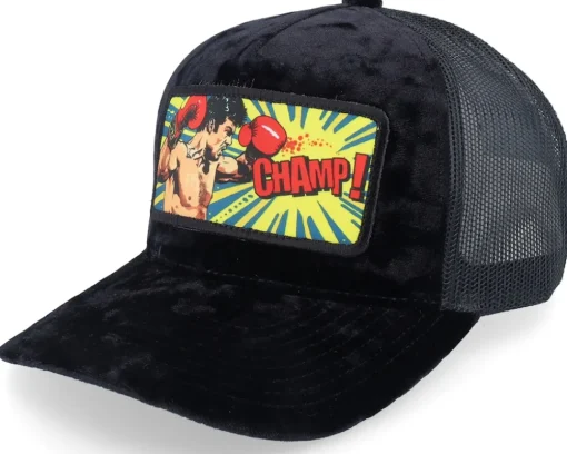 Trucker | Velvet Caps-Calza Pennello Champ Boxer Pop Art Velvet /Black A-Frame Trucker - Red