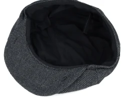 Flat Caps-Beechfield Charcoal Heringbone Heritage Bakerboy -