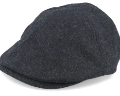Flat Caps-Beechfield Charcoal Marl Melton Wool Ivy Cap Flat Cap -