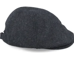 Flat Caps-Beechfield Charcoal Marl Melton Wool Ivy Cap Flat Cap -