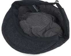 Flat Caps-Beechfield Charcoal Marl Melton Wool Ivy Cap Flat Cap -