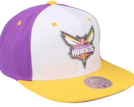 Snapback-Mitchell & Ness Charlotte Hornets Brotherhood Nba White/purple Snapback -