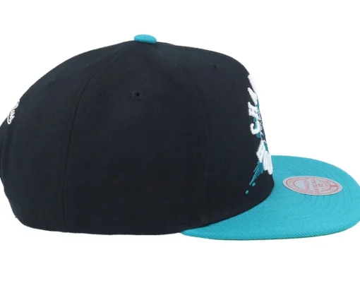 Best Mitchell & Ness Charlotte Hornets Circle Splash Black/Teal Snapback -