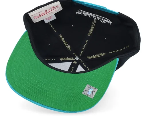 Best Mitchell & Ness Charlotte Hornets Circle Splash Black/Teal Snapback -