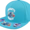 Snapback-Mitchell & Ness Charlotte Hornets Front Face Teal Snapback -