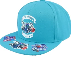 Snapback-Mitchell & Ness Charlotte Hornets Front Face Teal Snapback -