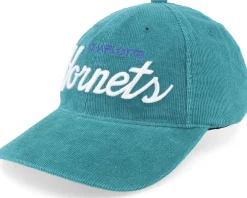Dad Cap-Mitchell & Ness Charlotte Hornets Montage Corduroy Teal Adjustable -