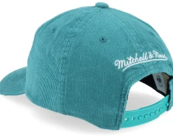 Dad Cap-Mitchell & Ness Charlotte Hornets Montage Corduroy Teal Adjustable -