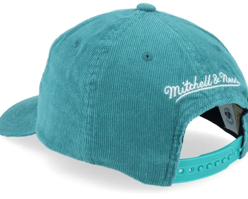 Dad Cap-Mitchell & Ness Charlotte Hornets Montage Corduroy Teal Adjustable -