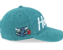 Dad Cap-Mitchell & Ness Charlotte Hornets Montage Corduroy Teal Adjustable -
