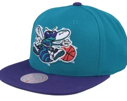 Snapback-Mitchell & Ness Charlotte Hornets Team 2 Tone Teal/Purple Snapback -