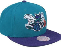Snapback-Mitchell & Ness Charlotte Hornets Team 2 Tone Teal/Purple Snapback -