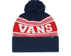 Pom Beanies-Vans Check Beanie Dress Blues Pom -