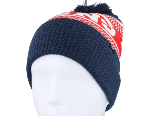 Pom Beanies-Vans Check Beanie Dress Blues Pom -