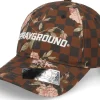 Dad Cap-Sprayground Check Flower Cap Brown Dad Cap -