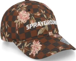 Dad Cap-Sprayground Check Flower Cap Brown Dad Cap -