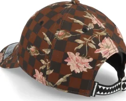 Dad Cap-Sprayground Check Flower Cap Brown Dad Cap -