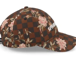 Dad Cap-Sprayground Check Flower Cap Brown Dad Cap -