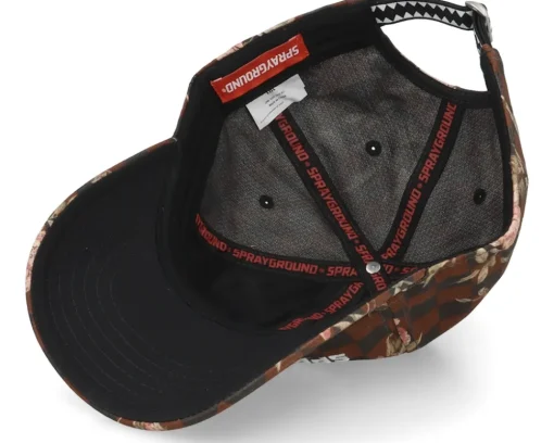 Dad Cap-Sprayground Check Flower Cap Brown Dad Cap -
